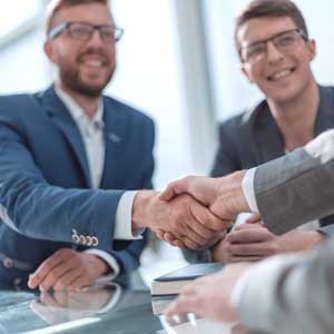 two men shaking hands
